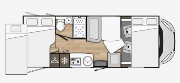 Floor plan of camper Denia