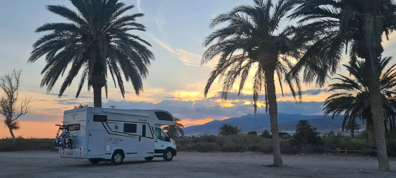 Camper Denia at sunset